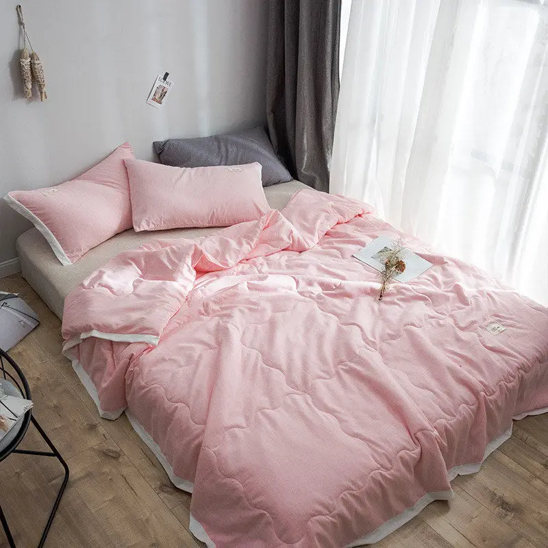 

Simple Fashion Print Bedspread Bed Quilt Comforter Washable Soft Duvet Adult Summer Quilt Solid Warm Blanket Bedding Home Decor