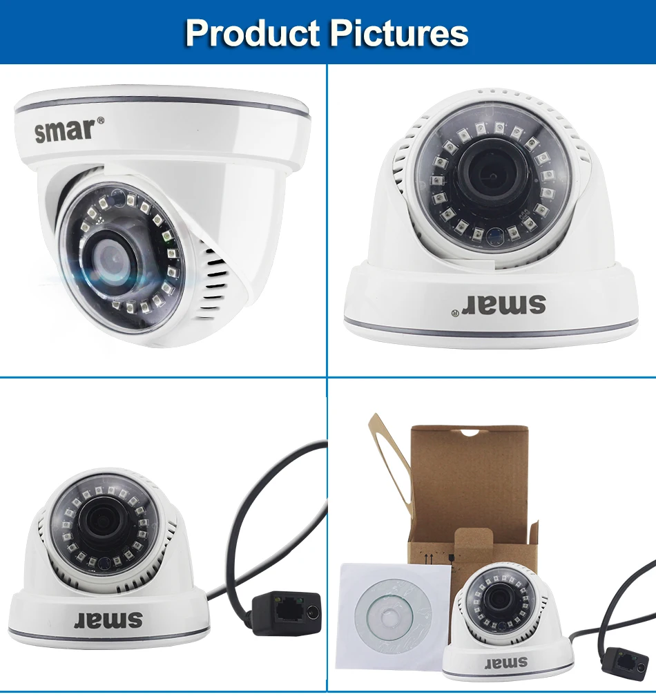 Smar H.265 5MP IP Camera Hi3516D+1 2.5 PS5510 Indoor Dome Camera ONVIF Home Security (4)