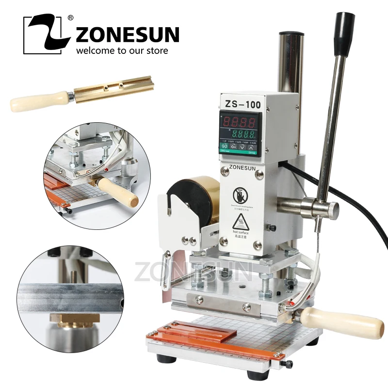 

ZONESUN ZS-100 Upgrade Bronzing Machine HOT Foil Stamping Machine Logo Printing Machine Custom Machine hot stamping equipment