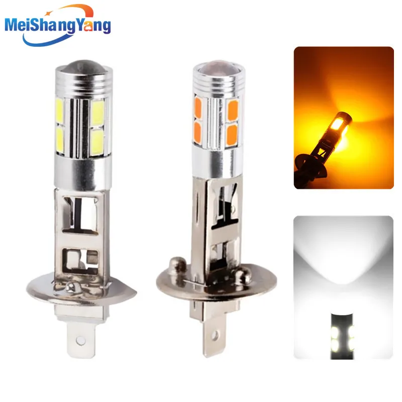 H1 Led Bulbs Super Bright White High Power 10 SMD 5630 Auto LED H1 Car Light Fog Signal Turn Light Driving Lamp 12V Yellow