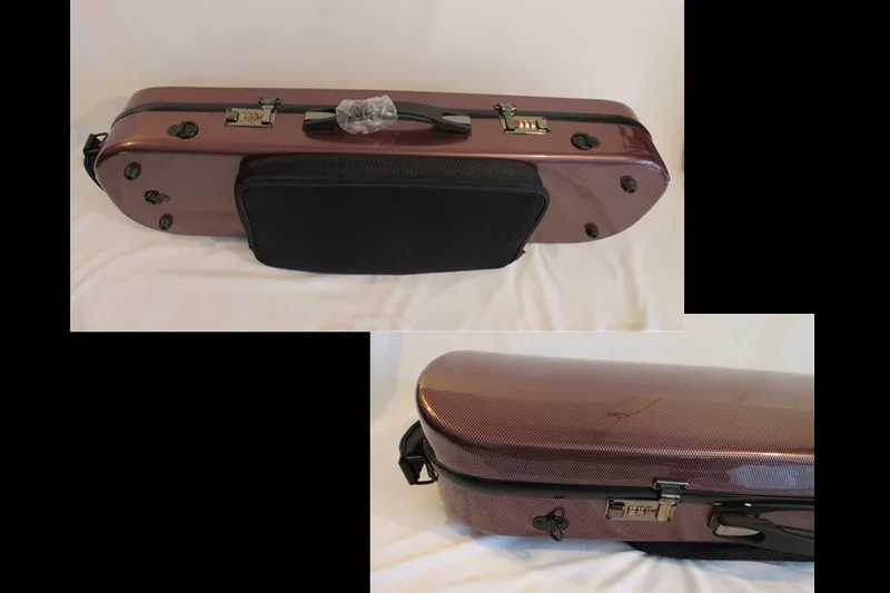 

Strong Carbon fiber coded lock 4/4 violin case red color with Spectrum bag