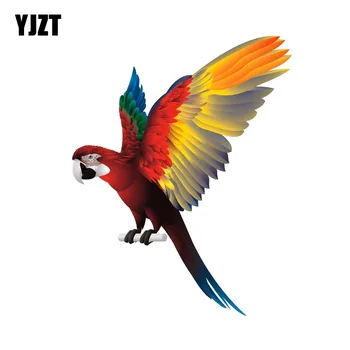 

YJZT 12.4CM*16CM Parrot Bird Spread Wings Car Sticker Creative Funny Decal PVC 12-0549