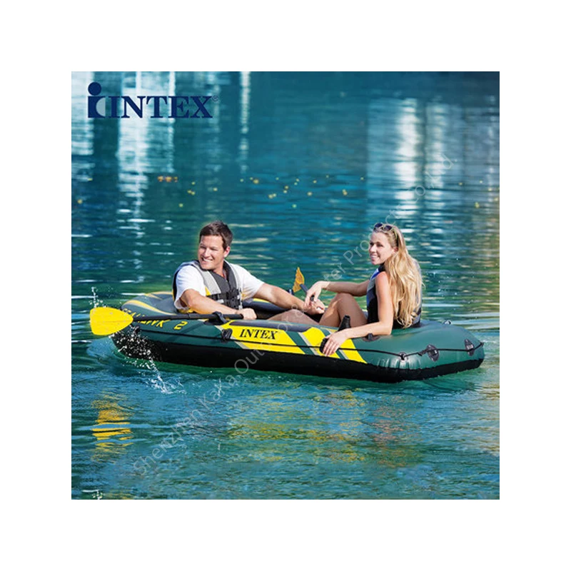 

236*114*41cm 2 person Intex Seahawk inflatable boat fishing pvc boat fishing paddle hand pump motor racket dinghy raft A06005