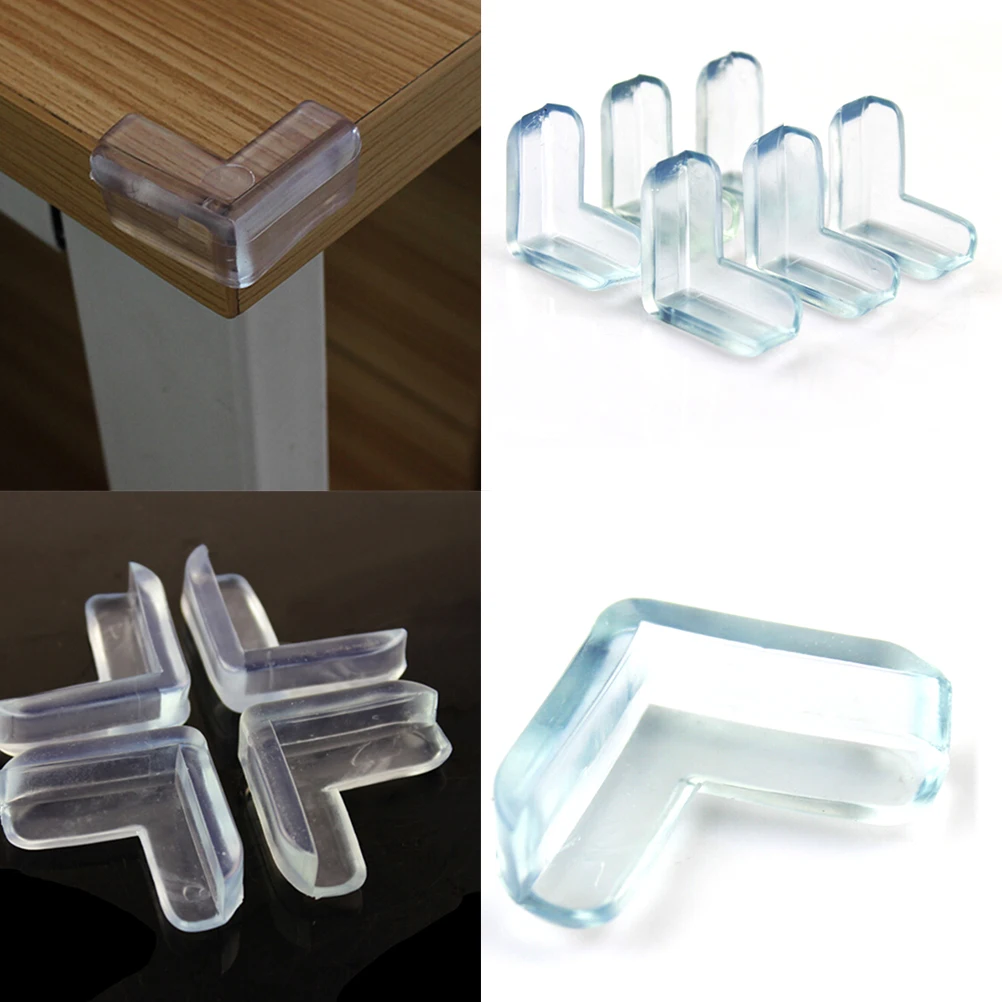 

4pcs Fashion Baby Safety Silicone Transparent Protector Table Corner Kids For Protection Pvc Soft Anti-collision Guards