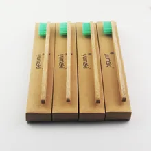 24 шт. зеленый бамбук сделали Зубная щётка дерево Зубная щётка Новинка бамбука мягкой щетиной головчатого бамбуковое волокно деревянной ручкой