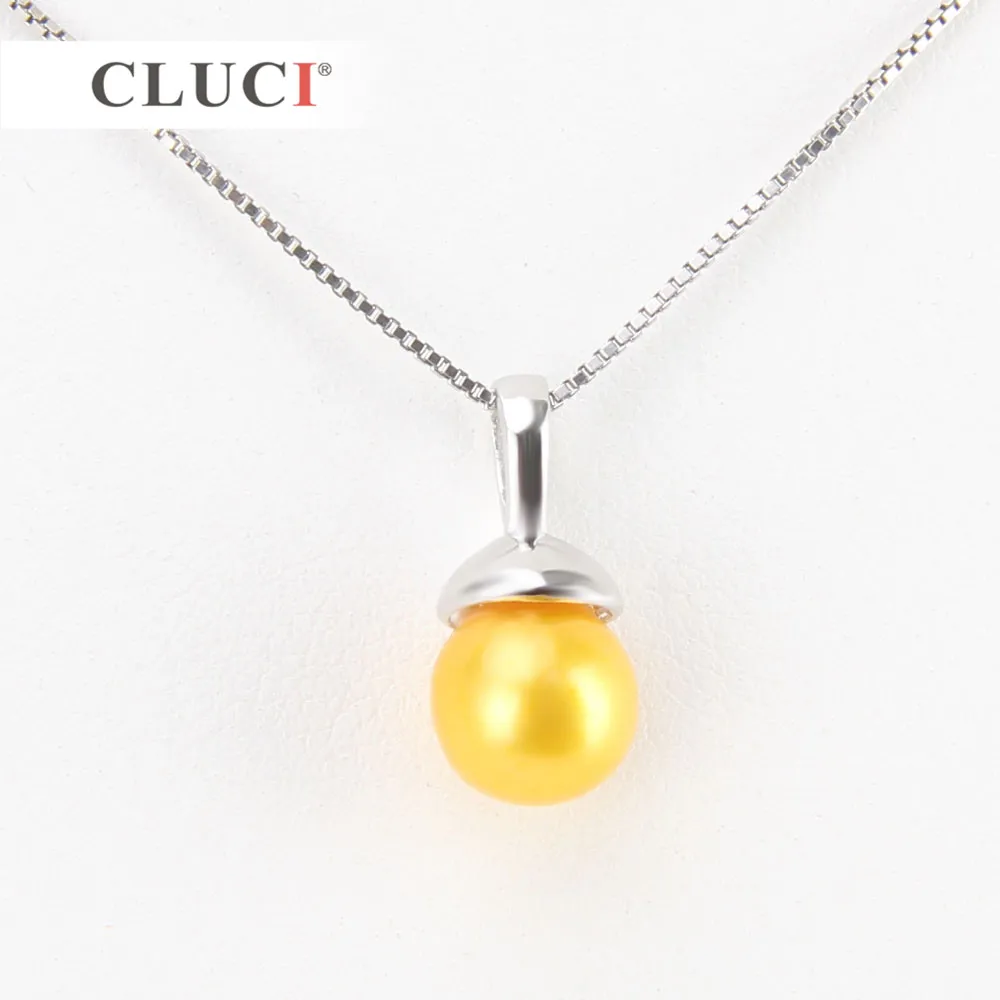925 Sterling Silver Minimalism Pendant Accessaries for OL Women Simple Round Pearl Pendant Mounting SP139SB CLUCI