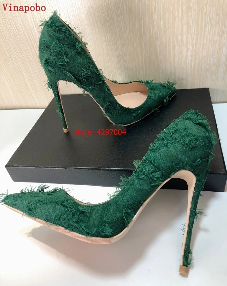 women's green high heel shoes