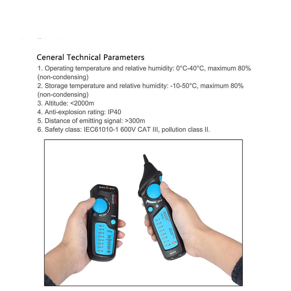 Сетевой кабель Tracker Тестер BSIDE FWT81 RJ45 RJ11 телефонный провод тонер Ethernet LAN Tracer анализатор детектор искатель строки MS6812