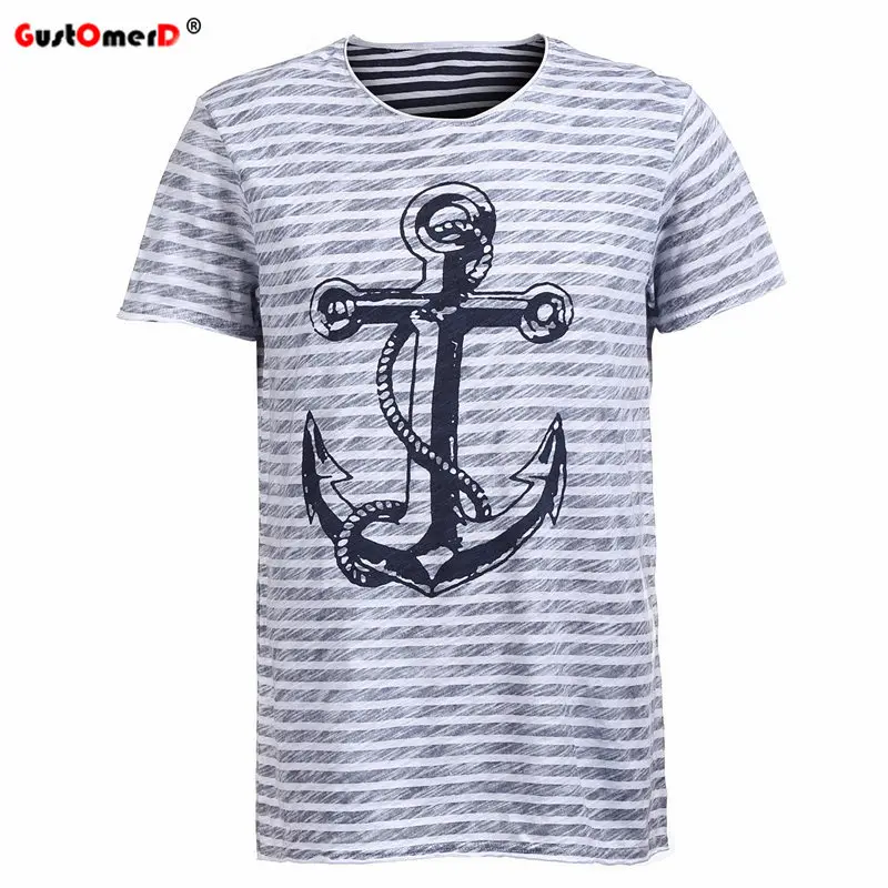 Remininsceth Past 買取 Gustomerd 18新しいファッションブランド服メンズtシャツ船リベット印 刷半袖tシャツカジュアル スリムフィットtシャツ男性 通販 価格
