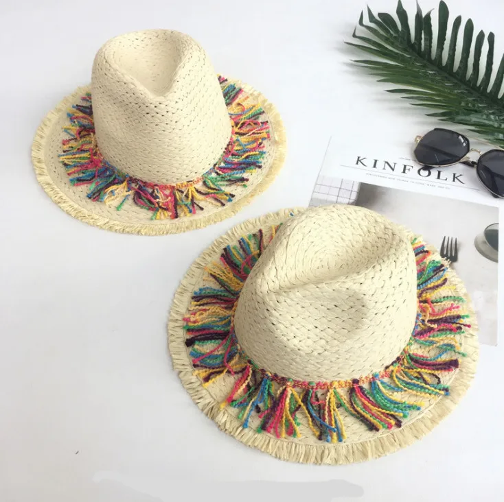 

2019 New 50pcs Summer Sunshade Liusu Beach Hat Female Seaside Holiday Tour Straw Hat