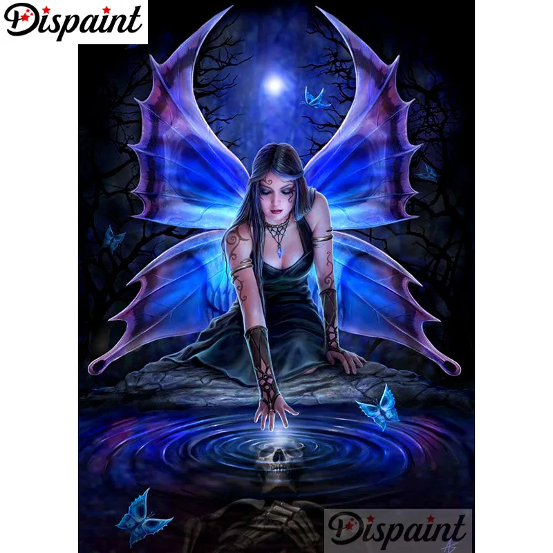 

Dispaint Full Square/Round Drill 5D DIY Diamond Painting "butterfly fairy" Embroidery Cross Stitch 5D Home Decor A10461