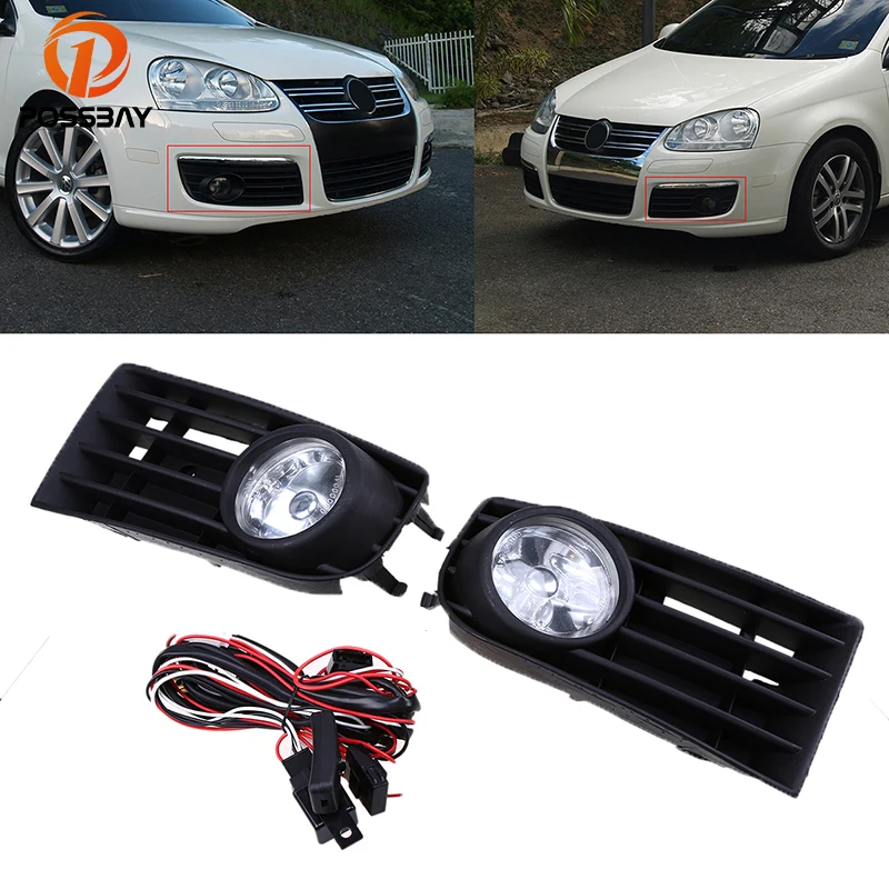 POSSBAY Fog Lights Car Halogen Lamp Daytime Running Light Lamp Bulbs