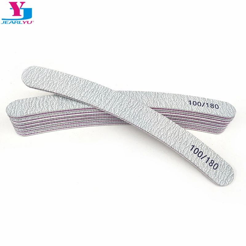 

10 Pcs/Lot Nail Sanding Files 100/180 Polish Buffer Block Manicure Pedicure Tips Nail File Art Tool Grey Curved Style Nagelvijl