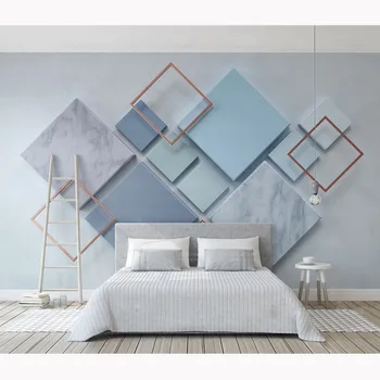 

Modern Wall Papers 3D Geometric Mosaic Photo Mural Wallpaper Living Room Bedroom Papier Peint Self Adhesive Vinyl/Silk Wallpaper