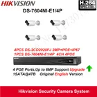 Hikvision Security Camera System 2MP bullet IP Camera outdoor 1080P 4pcs DS-2CD2020F-I POE IP67 with 4ch POE NVR DS-7604NI-E1/4P