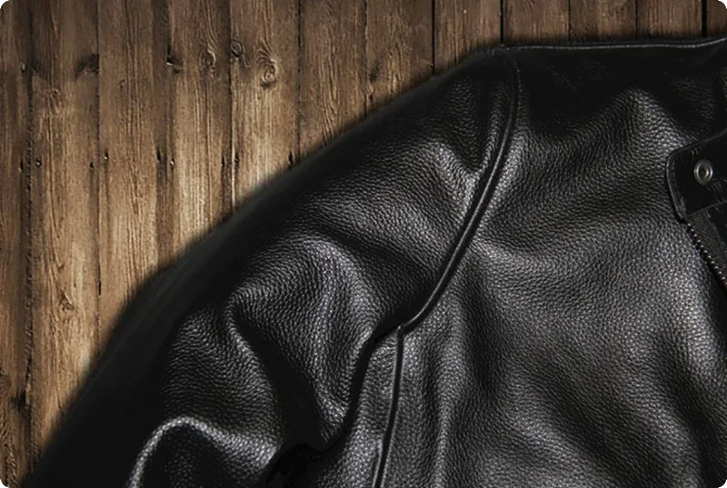 Модная куртка из натуральной кожи на молнии с воротником-стойкой, приталенная мужская куртка размера плюс, Homens Jaqueta De Couro Blouson Moto