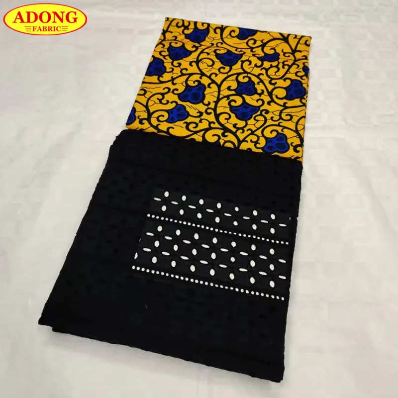 

ADONG African Prints Wax Ankara Veritable Dutch Real Wax High Quality African Swiss Voile Lace Fabrics 2+3 Yards/sets For Sewing