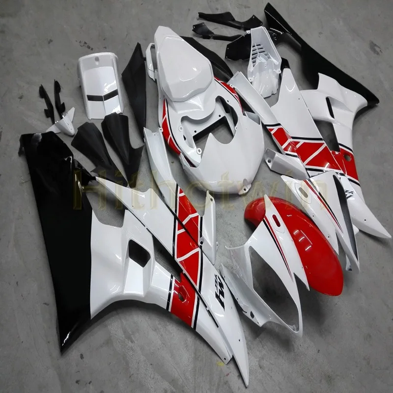 

Botls+Custom red white Injection mold motorcycle cowl for Yamaha YZF-R6 06 07 YZF R6 2006 2007 ABS Fairing
