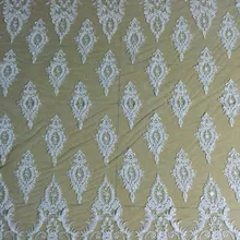 Высокое качество 125-130 см полиэстер вышивка бисером и блестящая кружевная ткань, свадебное платье бальное платье Кружева, ZX190319A