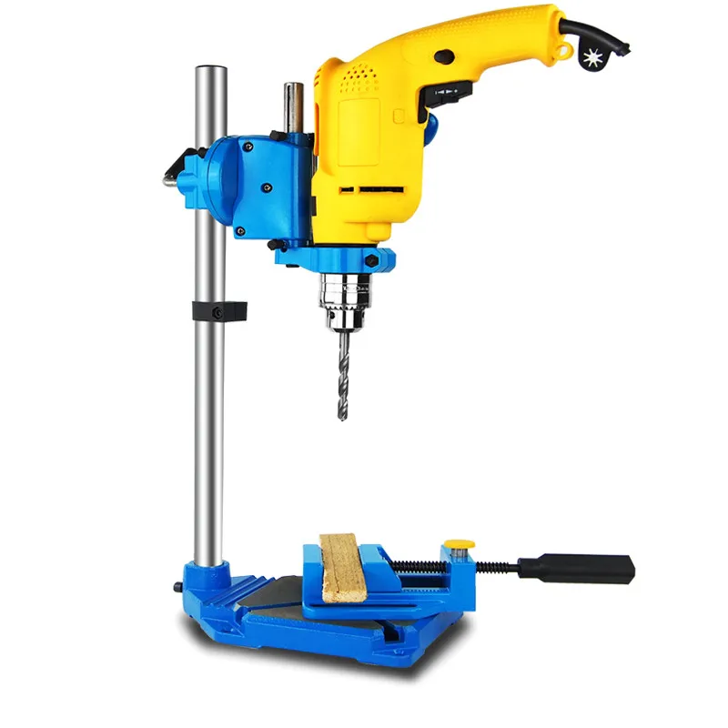 Подставка для электрической дрели, механические вращающиеся инструменты, аксессуары, скамейка, сверлильный пресс, подставка, Чугунное Основание, держатель для дрели