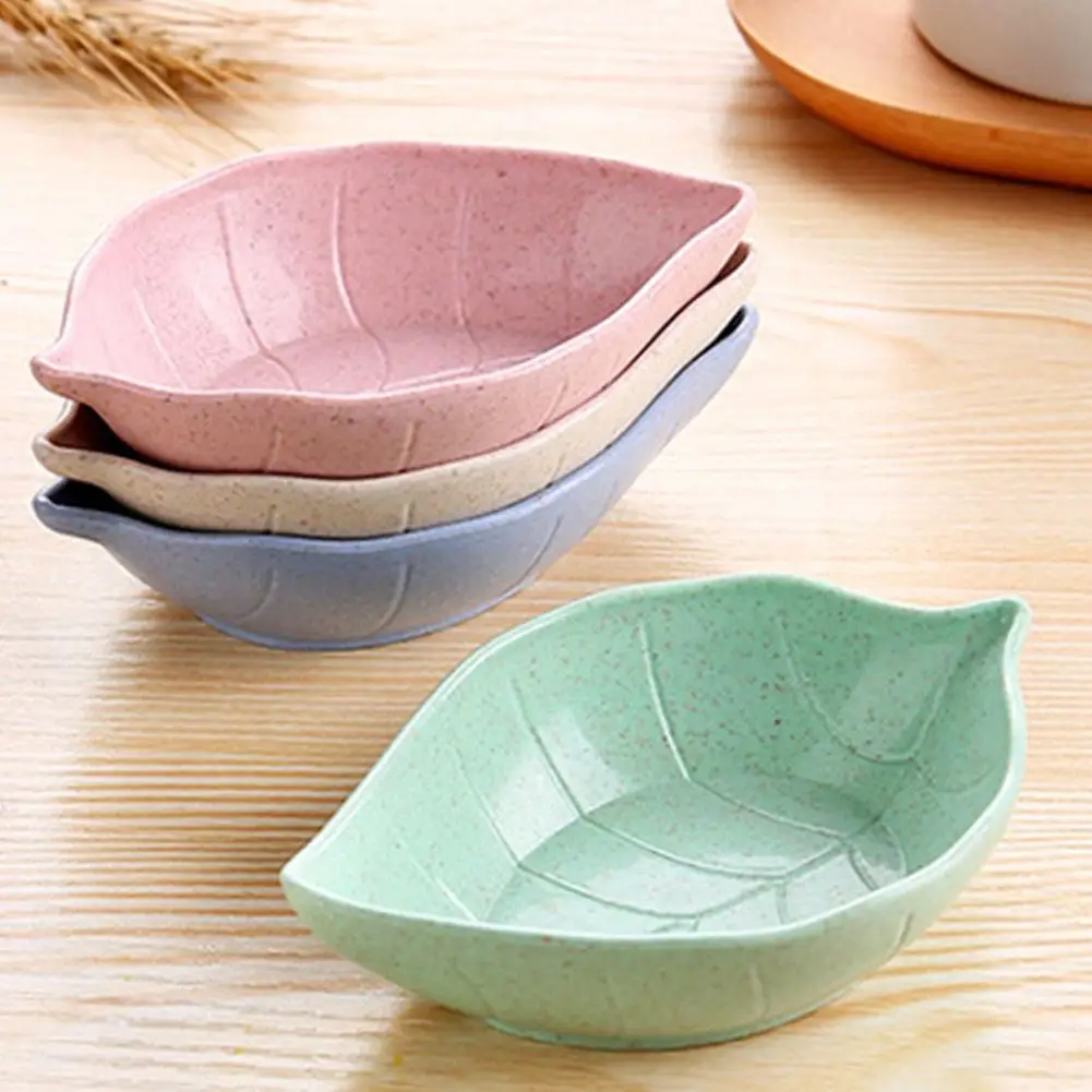 

Creative Mini Portable Environment-friendly Leaf Shape Wheat Straw Seasoning Dish Sauce Vinegar Mini Plate Tool Hot
