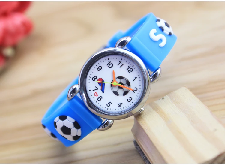 Детские резиновые ручные часы 3D Футбол Мультфильм дети смотрят лучший подарок дети милые мультфильм часы