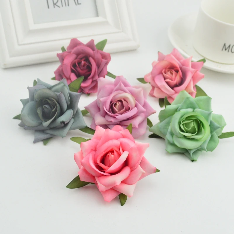 10 шт. искусственные цветы в виде венка 6 см|artificial roses|diy wreathart flowers |