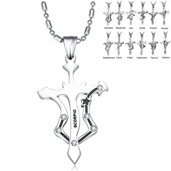 

Stainless Steel 12 Zodiac Aries Capricorn Leo Scorpio Virgo Pisces Aquarius Sagittarius Libra Taurus Cancer Pendant Necklace