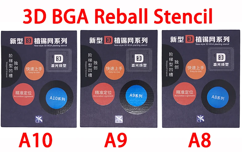 bilder für Alborado Neueste 3D BGA Reball Schablone Kits A8 A9 A10 Solder zinn platte für iPhone 3D BGA pflanzen Schablone bilder für Alborado Neueste 3D BGA Reball Schablone Kits A8 A9 A10 Solder zinn platte für iPhone 3D BGA pflanzen Schablone