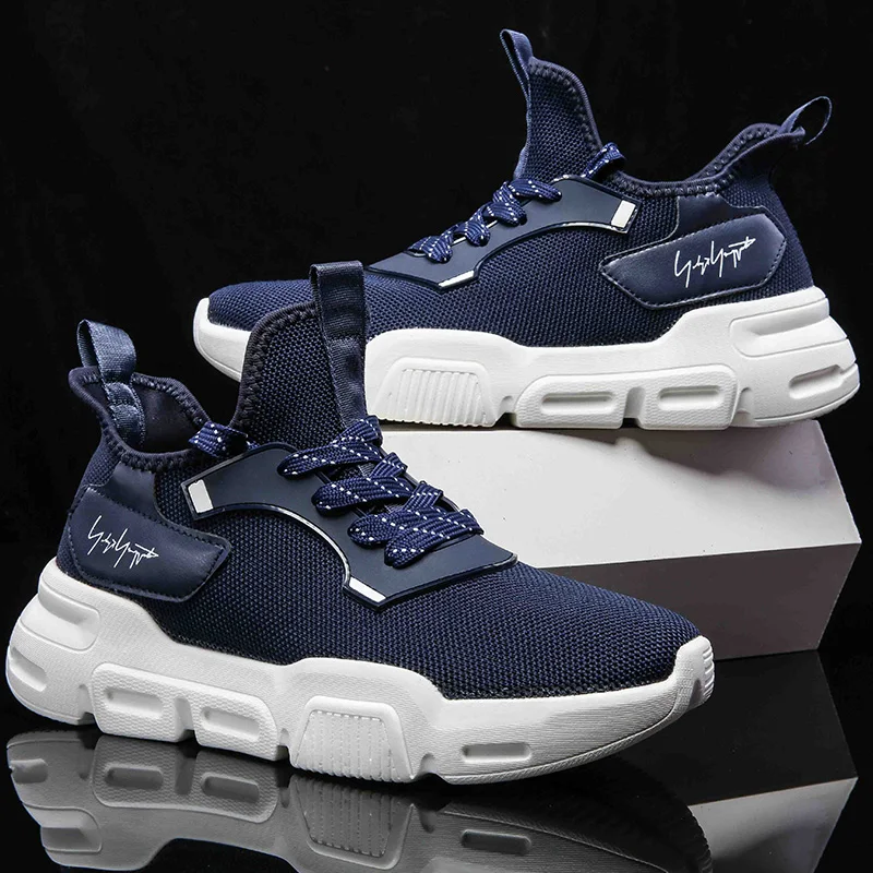 

BIGFIRSE Men Casual Shoes Solf Rubber Flyknit Fashion Sneaker for Man Leisure Shoes Spring Zapatillas Hombre 2019 Men Sneakers