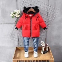 font b kids b font winter font b jacket b font Boys red coats font