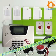 ЖК GSM & PSTN Двойного Сети Беспроводной Englsih Голос Домашней Безопасности Сигнализация