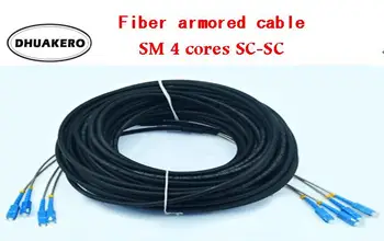 

free shipping AB182J telecom 4 core SM single mode SC-SC outdoor duplex FTTH G657 Fiber optic patch cord 7mm Cable