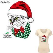 christmas hat cat patches washable diy accessory print on t shirt new design iron appliques - Christmas Applique Designs christmas hat cat patches washable diy accessory print on t shirt new design iron appliques - Christmas Applique Designs