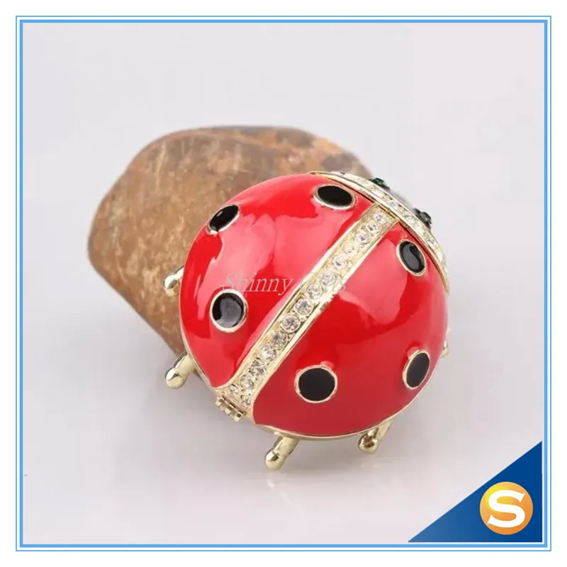 Hand Painted Enamel Cat Trinket Box - Rhinestone Decorated Jewelry Storage For Home Decor