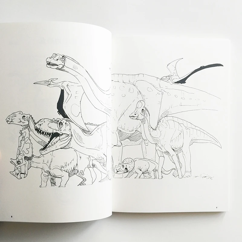 Книга-раскраска династии динозавров для детей и взрослых, китайская версия Джейсона П. Шейна