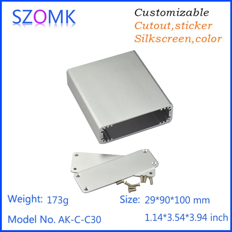 1 قطعة ، 29*90*100 ملليمتر الساخن بيع سبليت إمداد الطاقة النوعي الألومنيوم صك ثنائي الفينيل متعدد الكلور الضميمة الكهربائية النتوء التحكم مربع