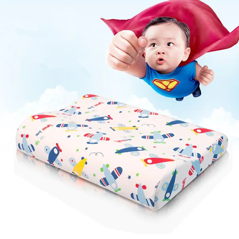 Children Natural Latex Pillow Baby Neck Protection Latex Bedding Pillow for 3-6 Years Old Kids Cute Cartoon Sleep Pillow 44x27CM