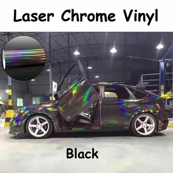 

Black Laser Chrome Vinyl Film Protect Car Paint Self Adhesive Sticker Wrap Vinyl Film Air-Channel Release Technology 1.49x5m