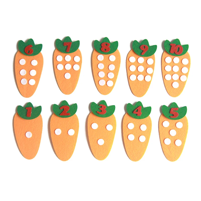 Морковь точки номер совпадающая игра детский сад Монтессори вспомогательный материал для обучения дошкольников детей обучения материал
