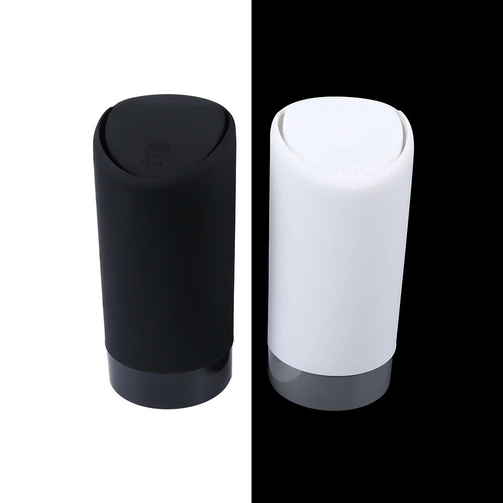 

Hot Sale 1pc Mini Soft Universal Silicone ABS Rolling Cover Type Car Trash Bin Car Organizer Rubbish Box Container Auto Dustbin