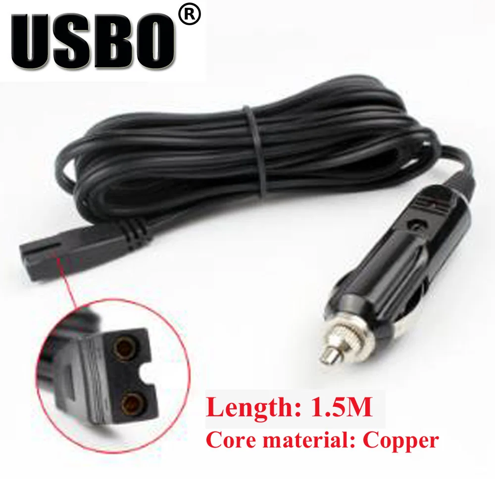 

Black 1.5M Car refrigerator power cord extension cord conversion plug universal 12V 24V DC cigarette lighter connection cable