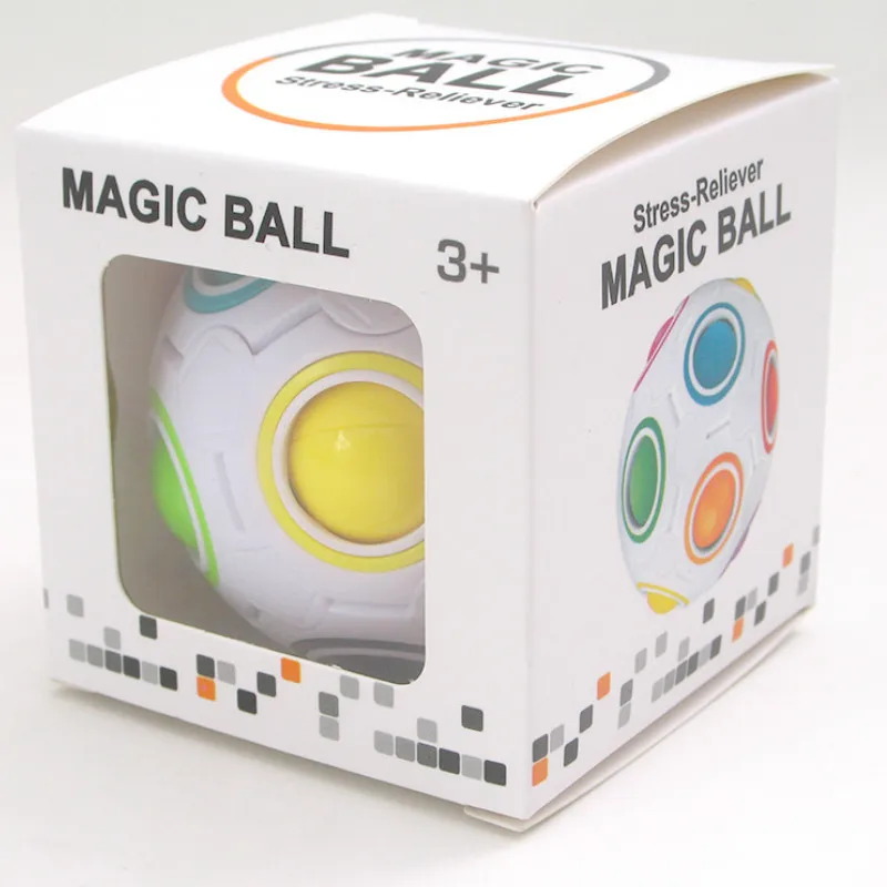 1 шт. креативный Магический кубик Скорость радуги, пазлы мяч Футбол обучающие игрушки для детей и взрослых - Цвет: Белый