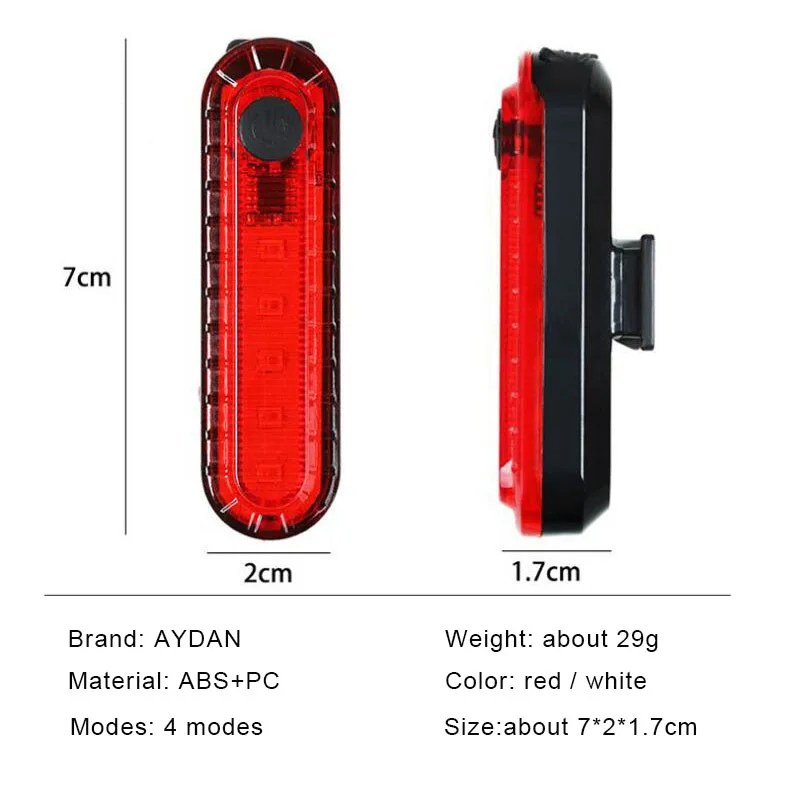 AYDAN велосипедный задний фонарь с usb зарядкой водонепроницаемый светодиодный для
