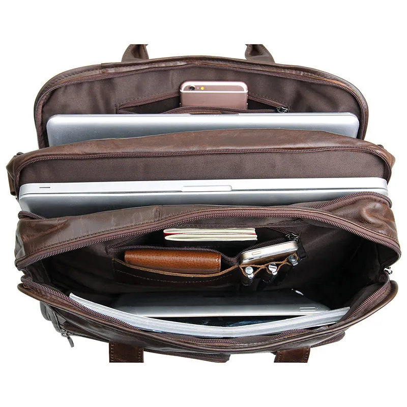 Nesitu Продвижение лучший подарок натуральная кожа мужские сумки через плечо портфель 14 дюймов Сумка для ноутбука# M7093