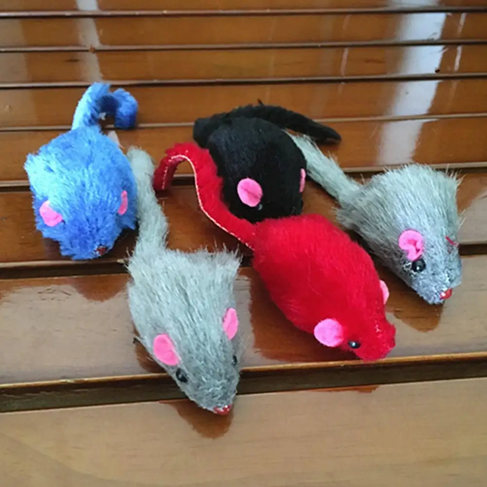 

10Pcs Plush Simulation Mouse with Sound Pet Cat Play Scratch Interactive Toy
