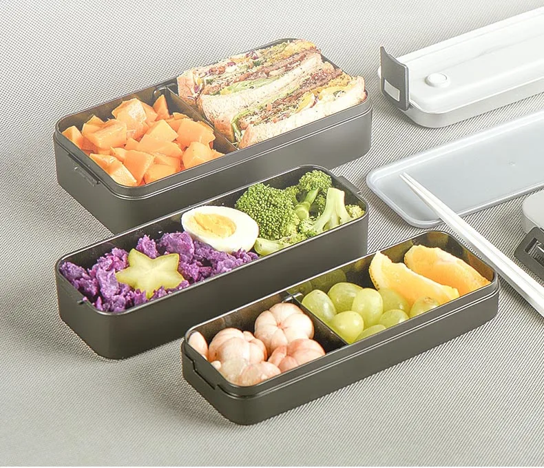 800 мл Простой японский стиль Bento коробки Портативный Студенческая коробка для завтрака микроволновая печь столовая посуда контейнер для хранения продуктов Ланчбокс