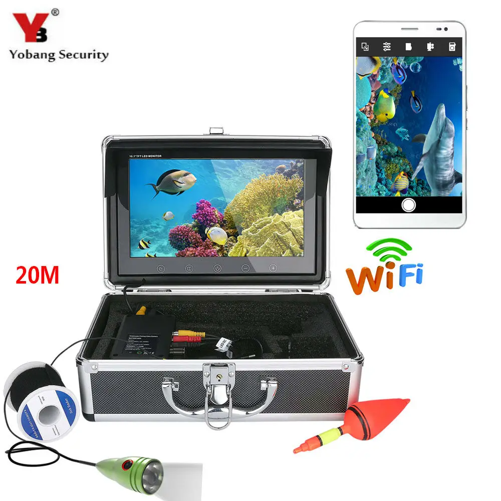 Yobang безопасности WI-FI Беспроводной Ice видео Камера 10 "видео монитор подводный Рыбалка Камера озеро/лодка/Ice Рыболокаторы