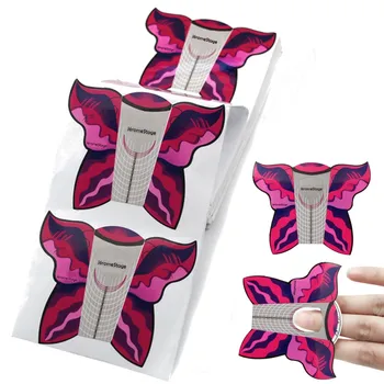 

100pcs/Roll Butterfly Nail Form Manicire Supplies Tools Nails Art Tip Sculpting Extension Builder Sticker For Acrylic UV Gel