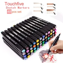 Маркеры TOUCHFIVE 30/36/48 цветов с двойной ручкой скетч на спиртовой
